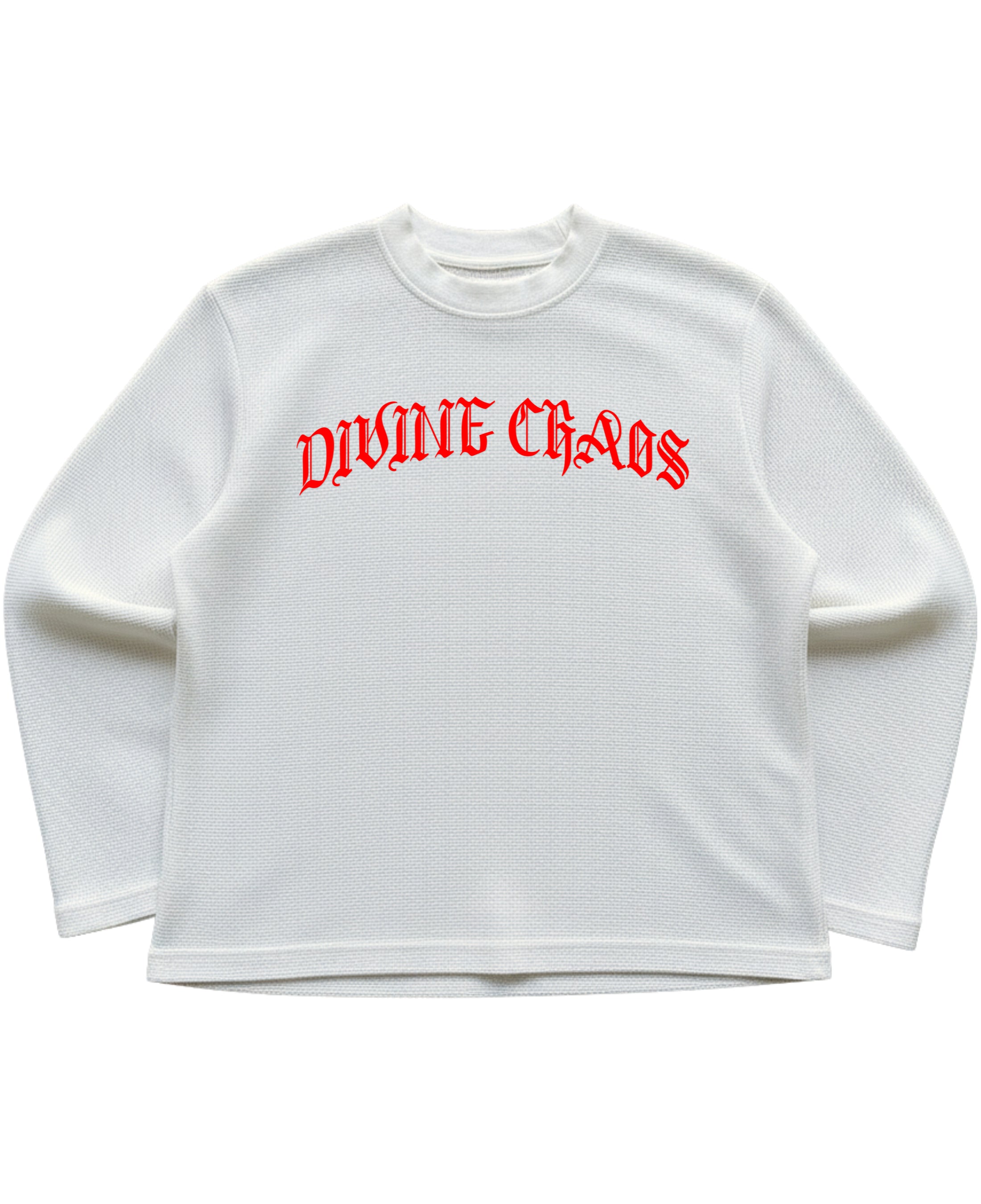 Off-white waffle knit oversized full-sleeve Front Design